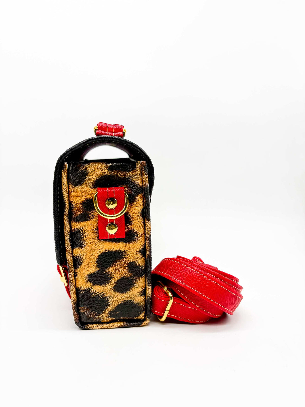 Devora Brown Leopard print Red