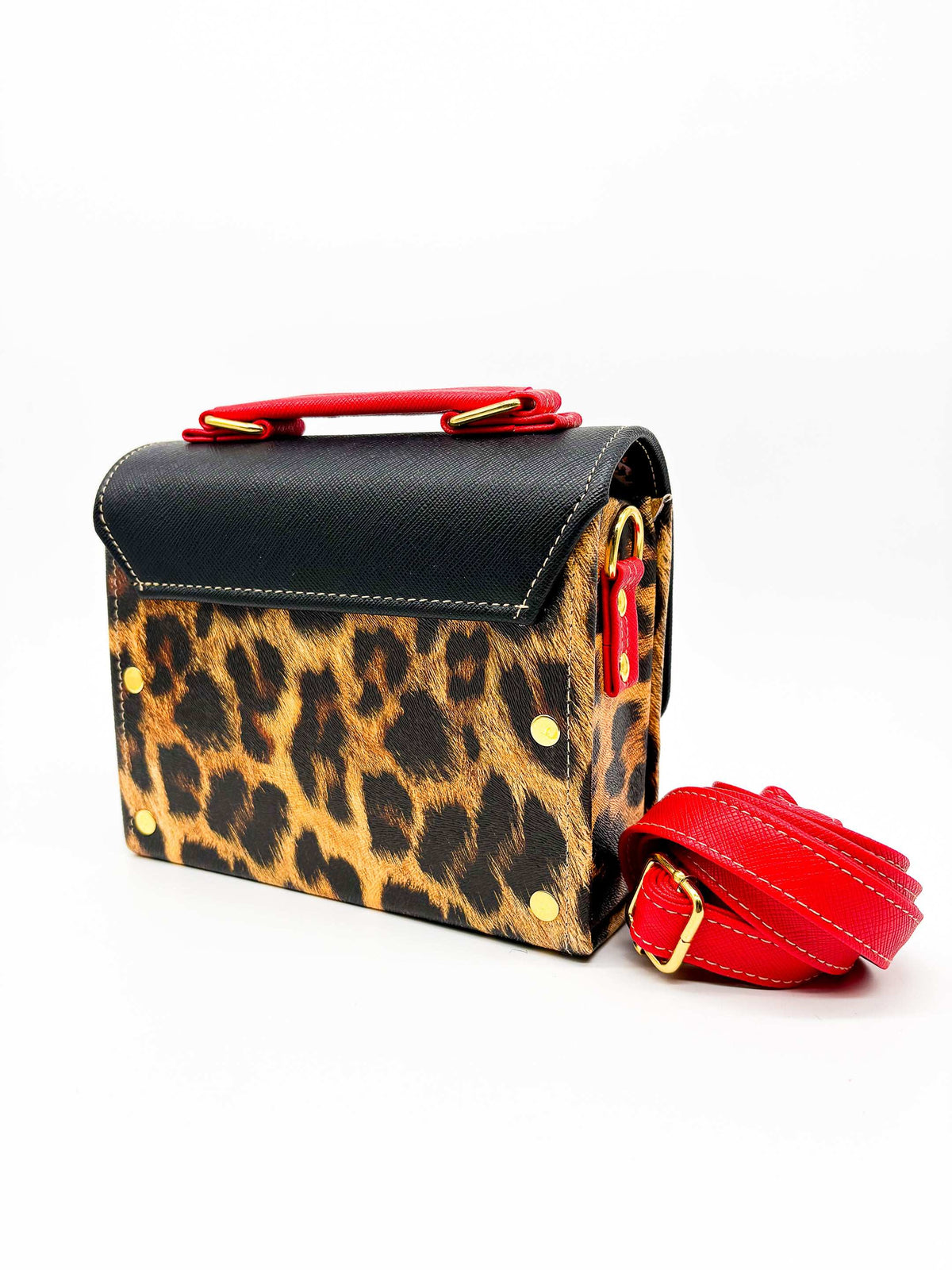 Devora Brown Leopard print Red