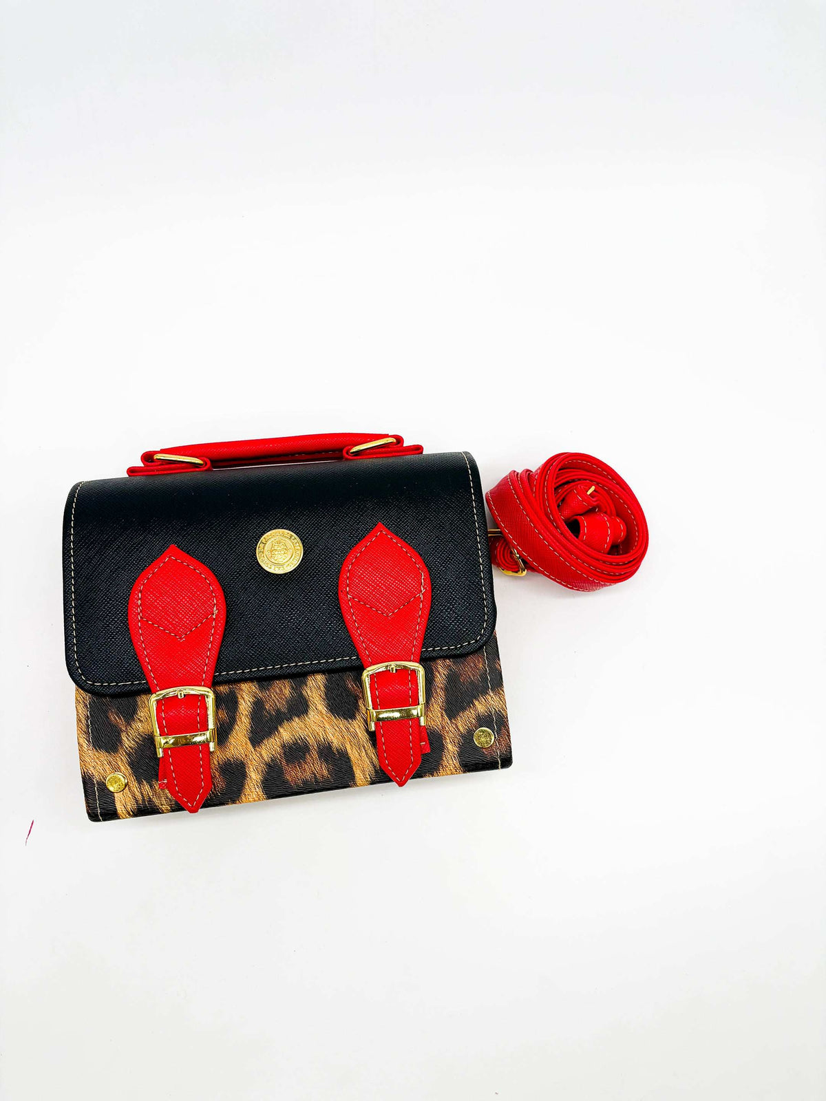 Devora Brown Leopard print Red