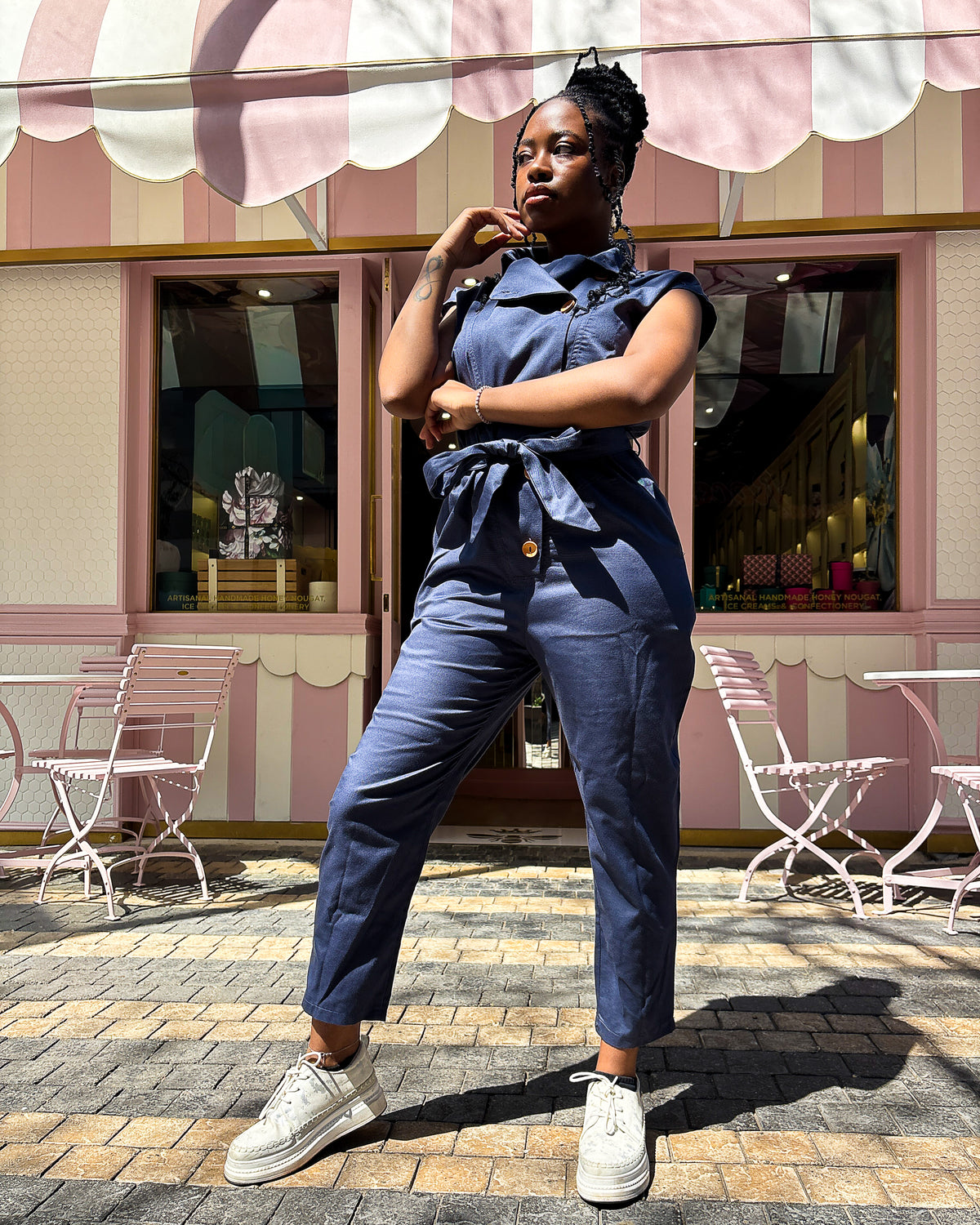 Anna Elsabie Long Jumpsuit Grey Blue