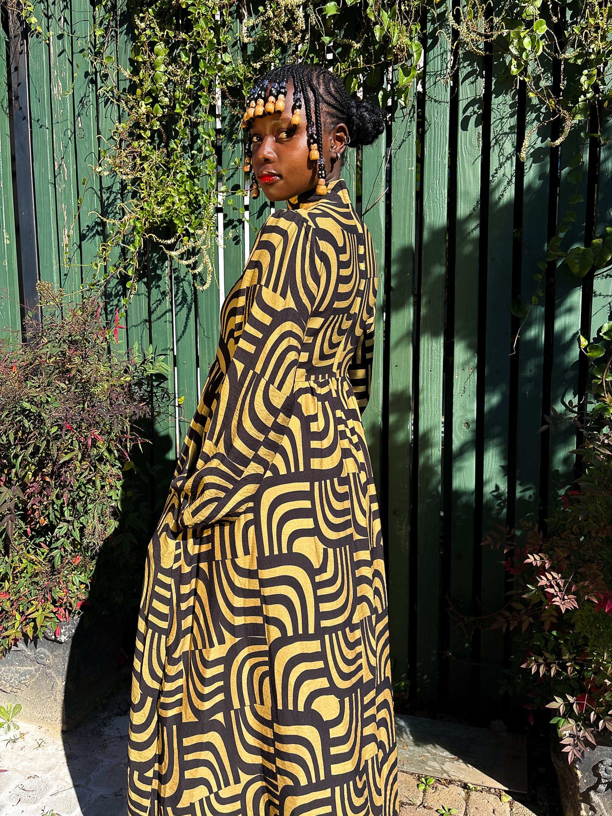 Buyi Dress Black print