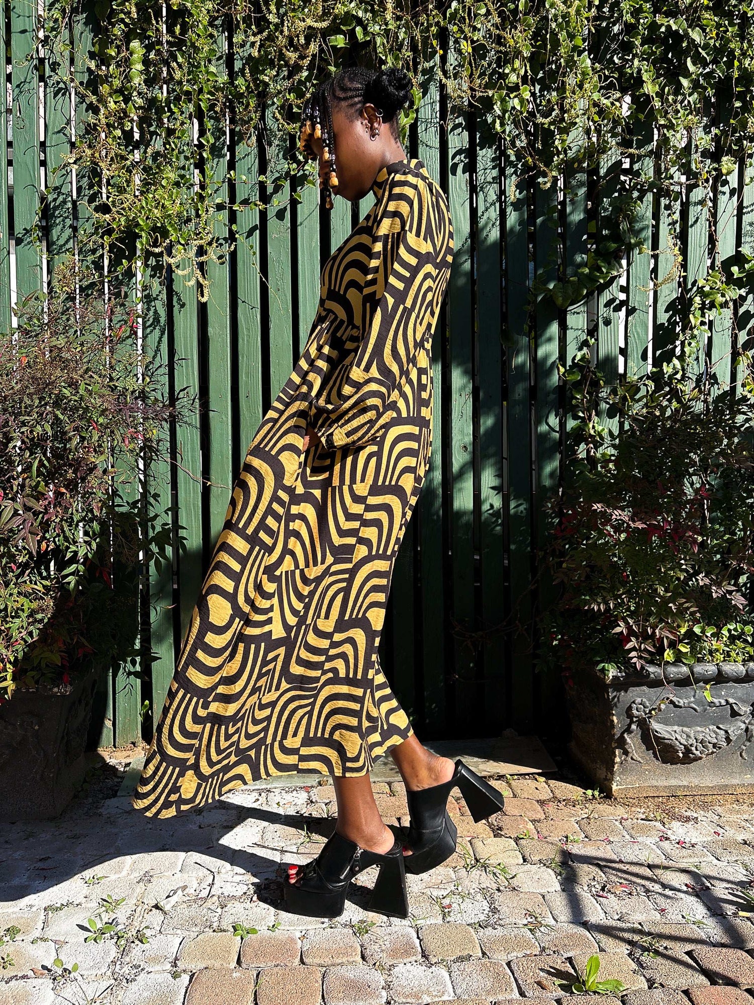 Buyi Dress Black print