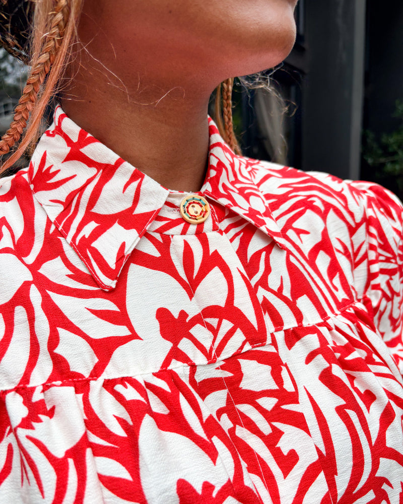 Lindiwe Dress Red Print - DR PACHANGA