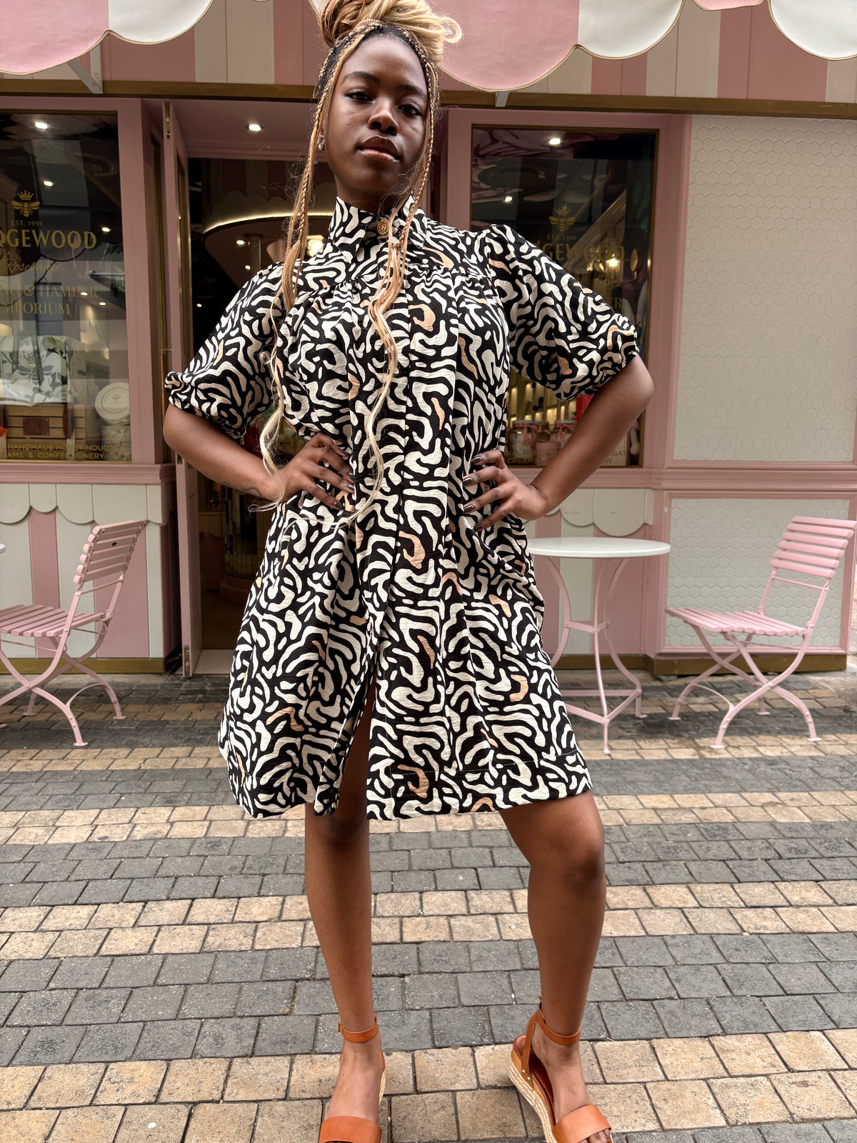Lindiwe Dress Brown Print - DR PACHANGA