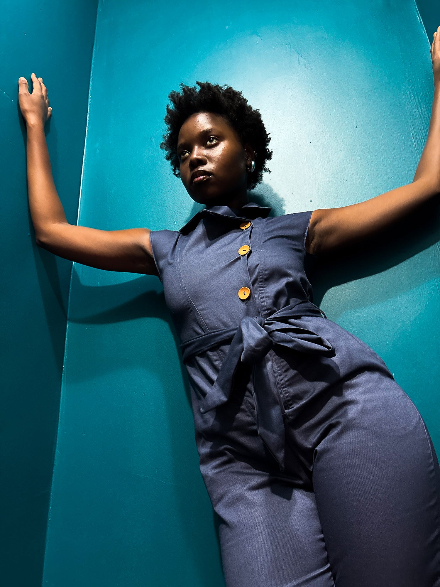 Anna Elsabie Long Jumpsuit Grey Blue