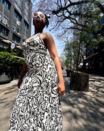 Leila Maxi Dress Black Print - DR PACHANGA
