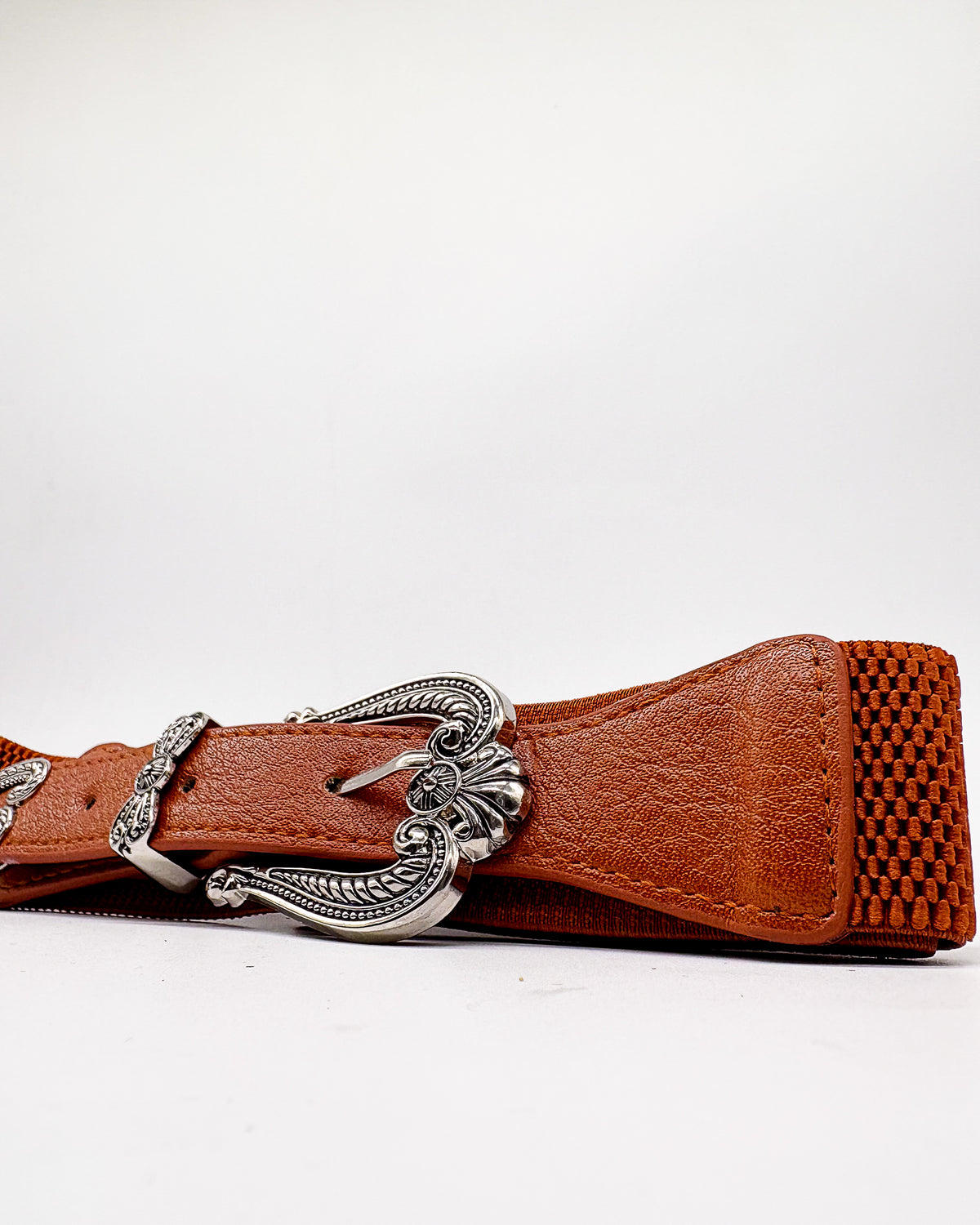 Suede Brown Heart Buckle Belt