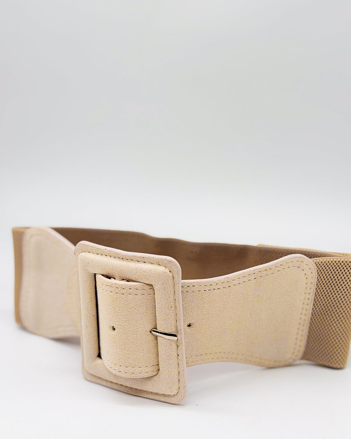 Large Beige Suede Belt