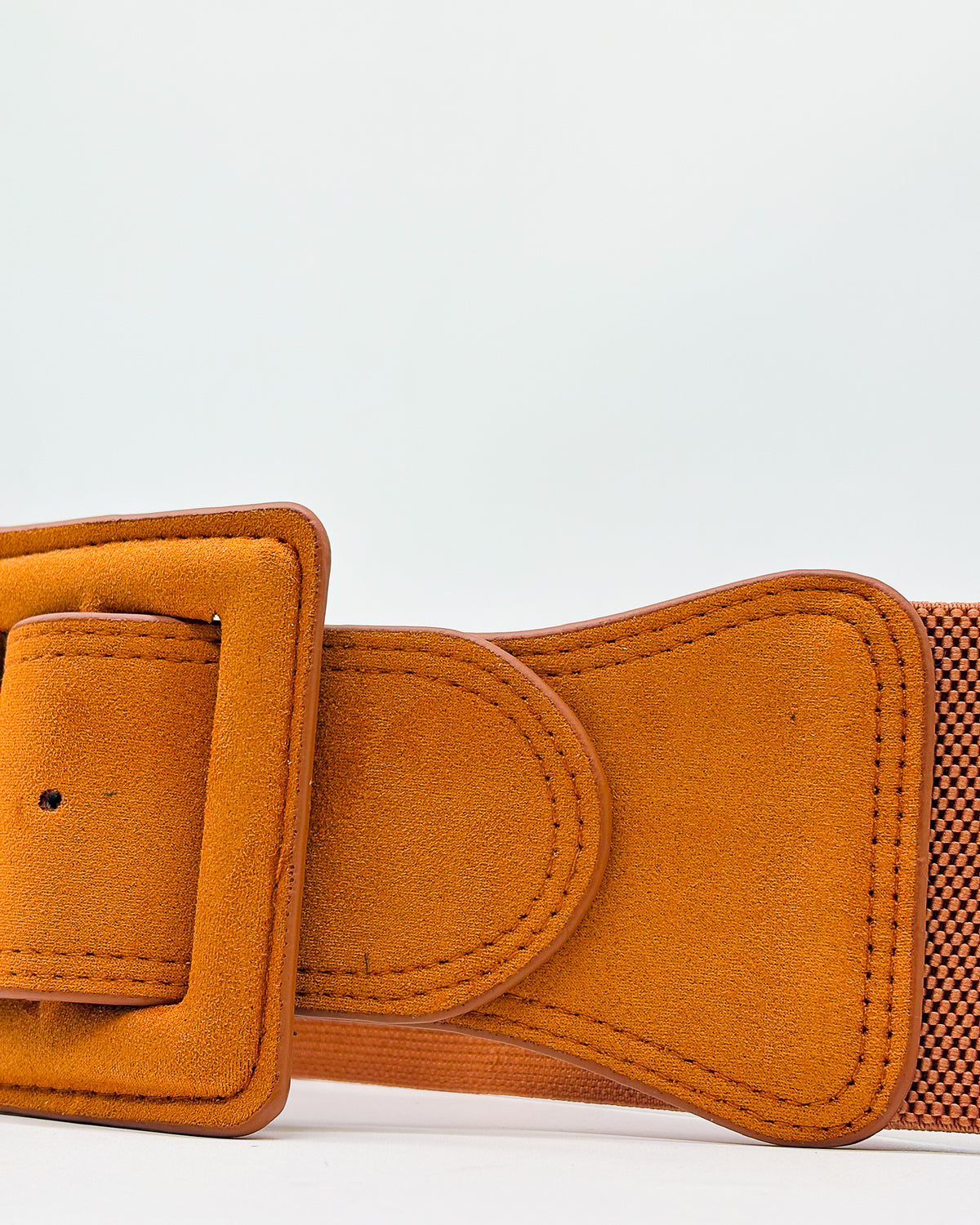 Large Caramel Suede Belt