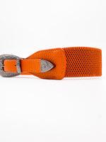 Leather Orange Heart Buckle Belt - DR PACHANGA