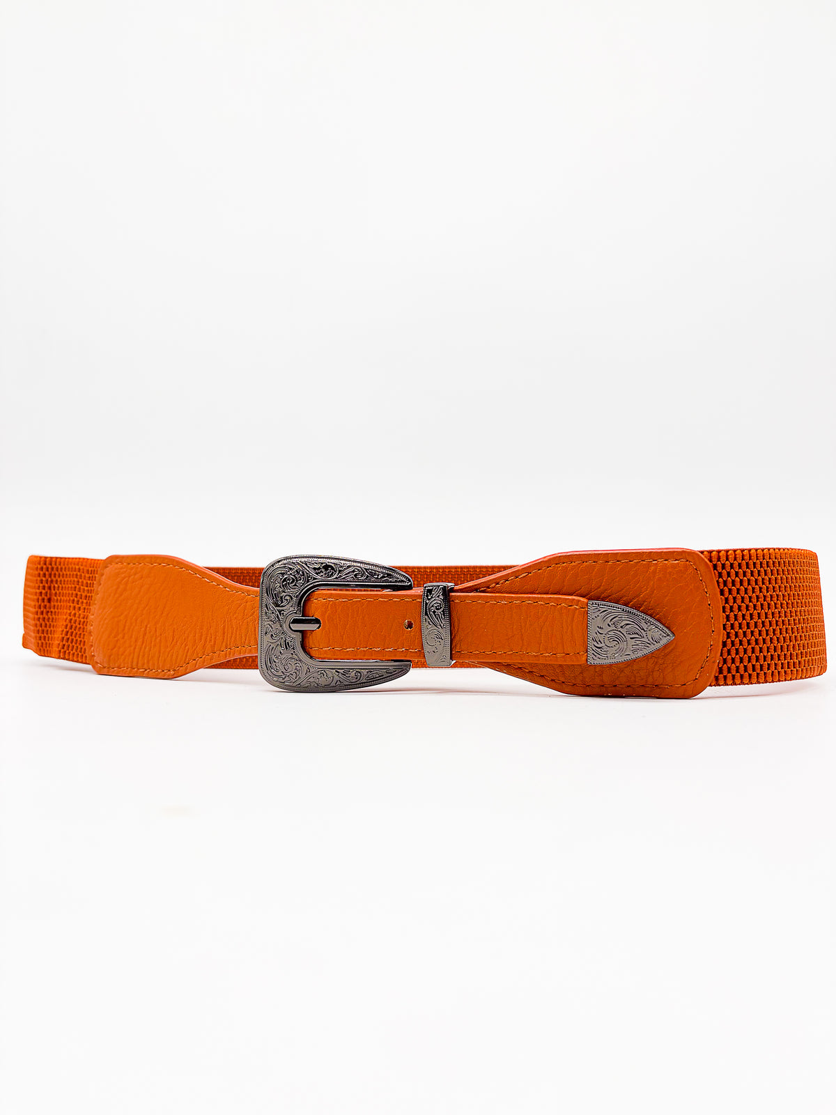 Leather Orange Heart Buckle Belt