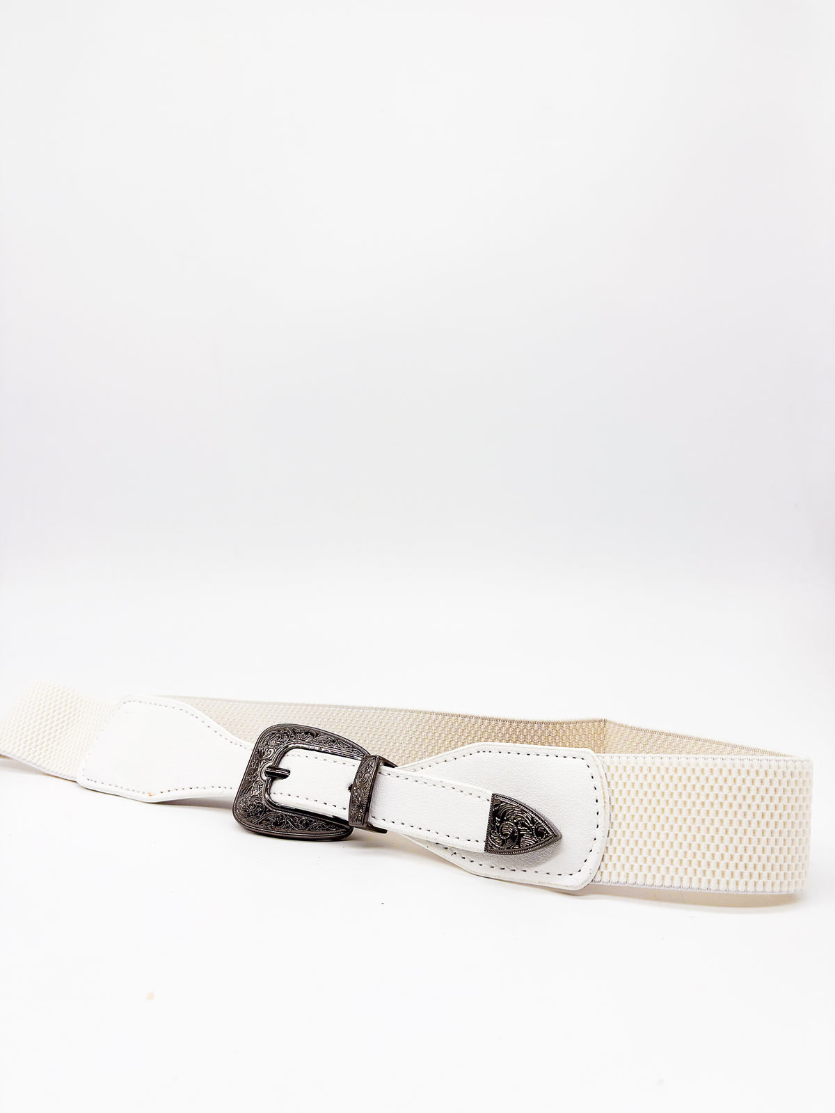 Leather White Heart Buckle Belt