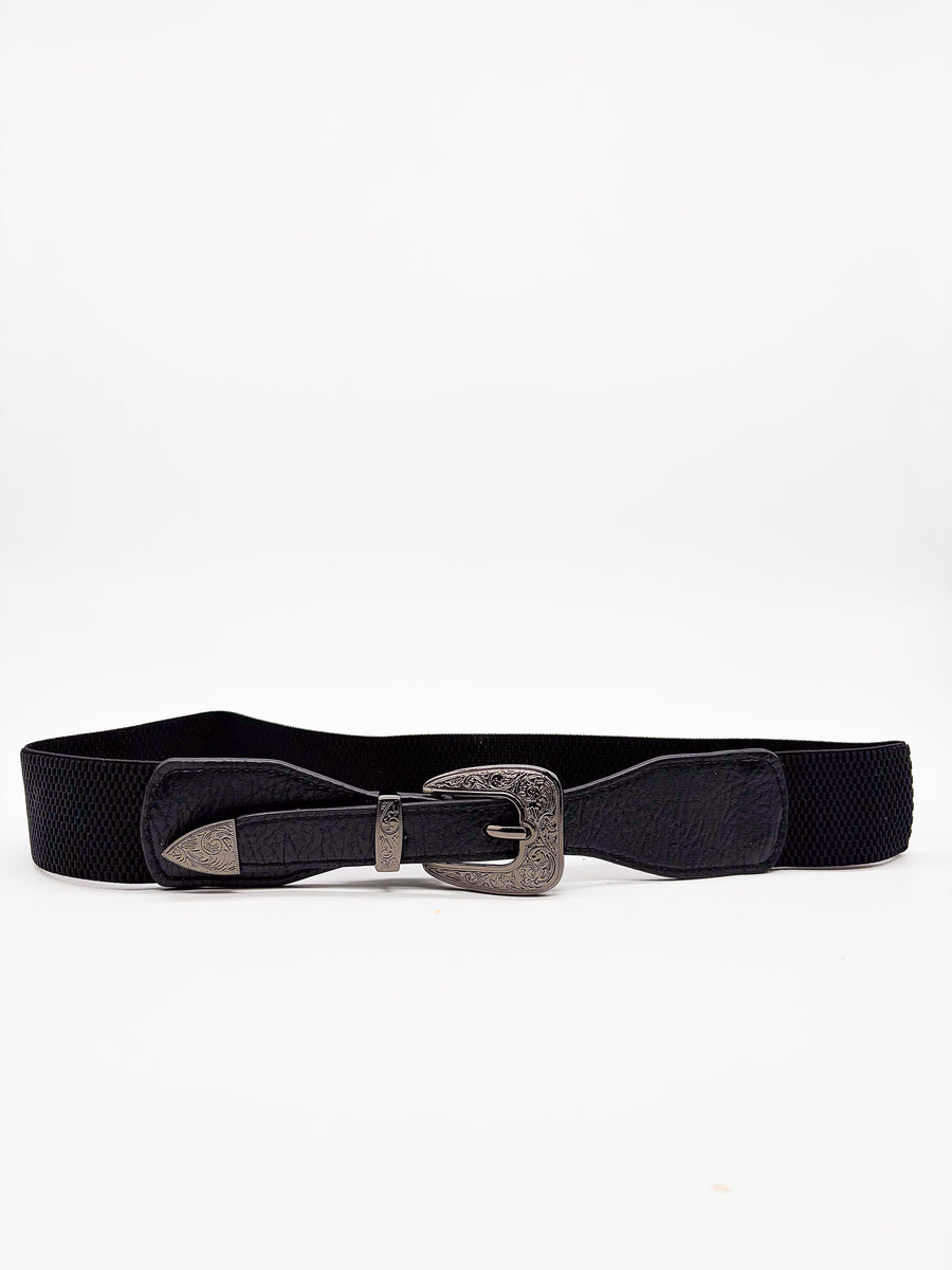 Leather Black Heart Buckle Belt - DR PACHANGA