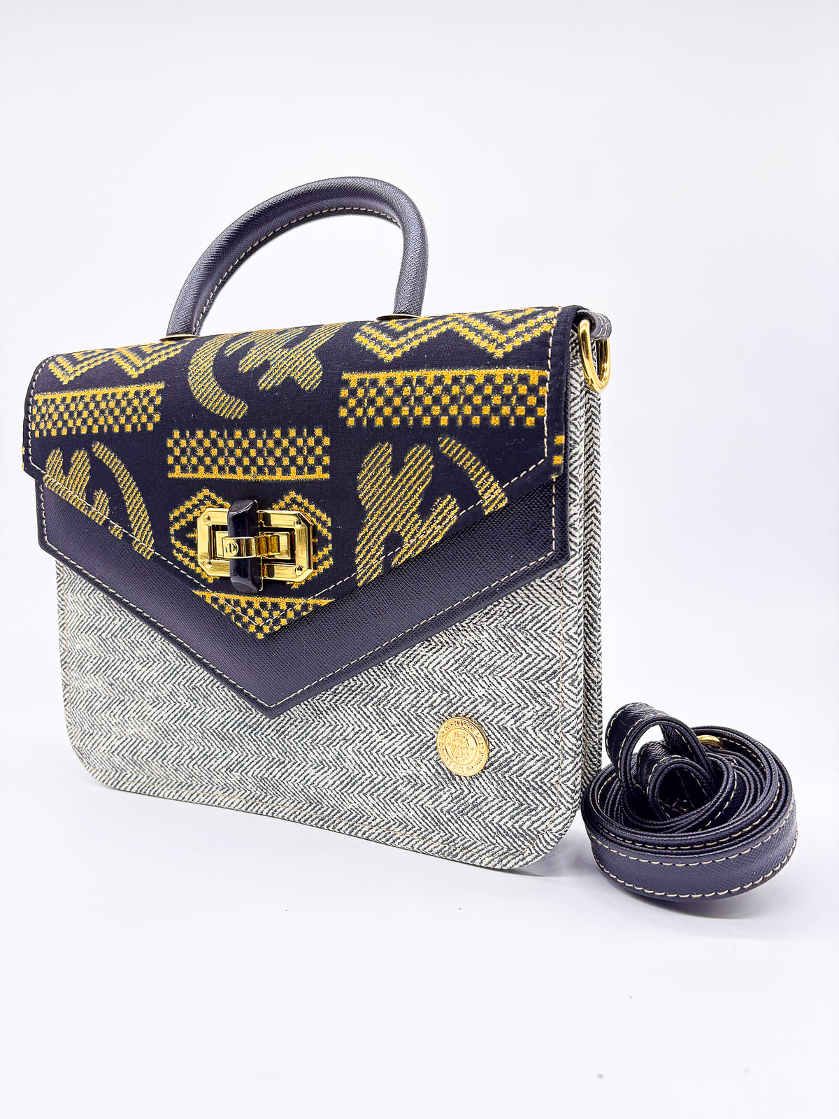 Nkululeko Grey Black & Gold Print