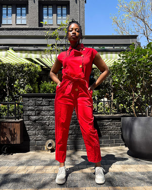 Anna Elsabie Red Jumpsuit - DR PACHANGA