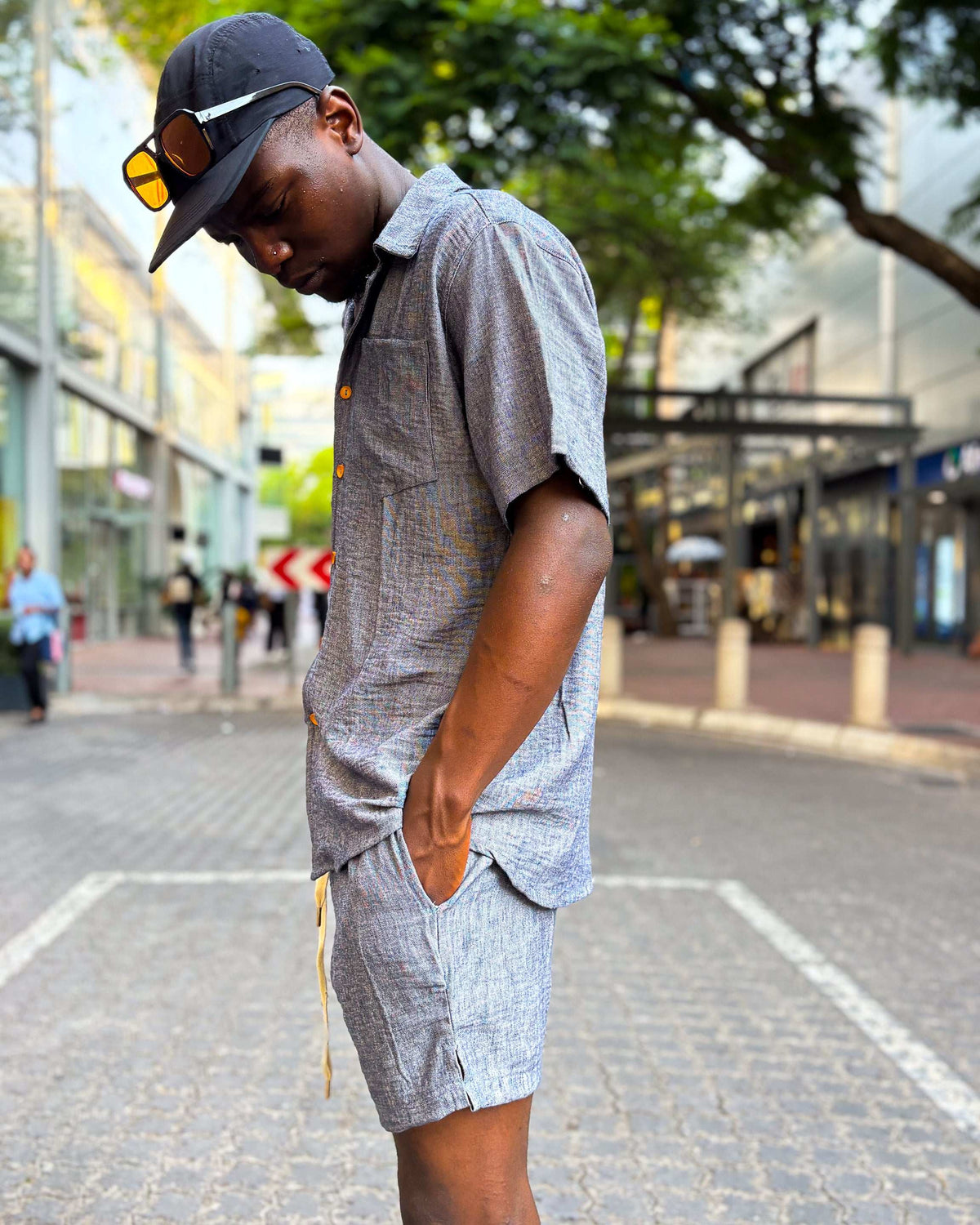 Jean René Denim Blue Linen Shirt