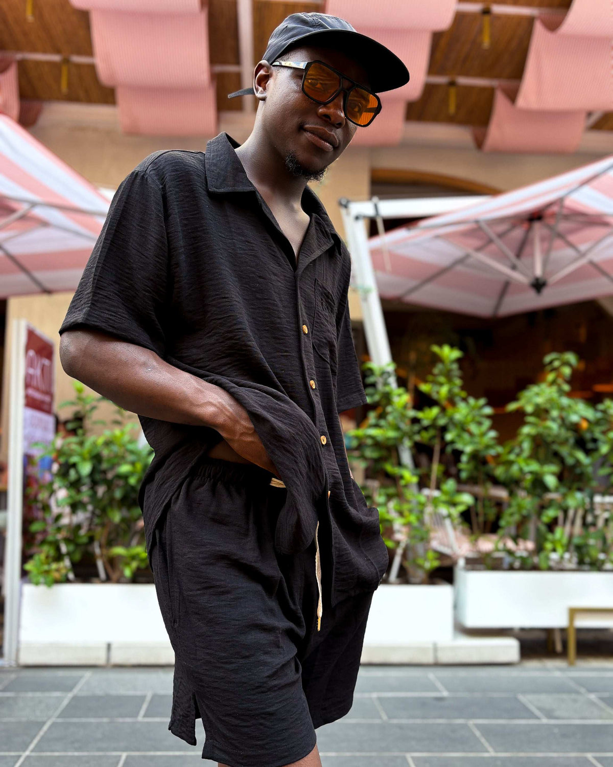 Jean René Black Linen Shirt