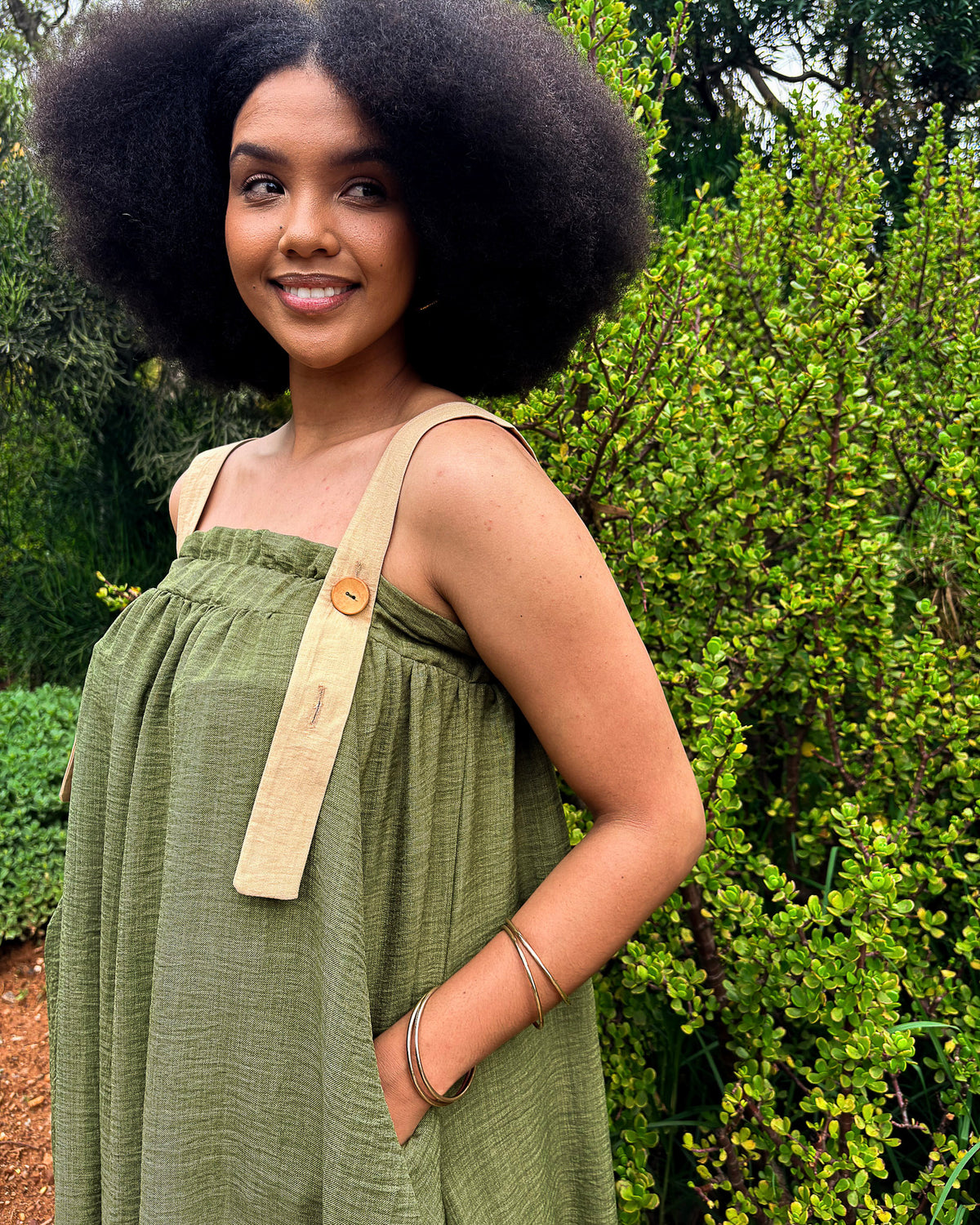 Himari Baggy Dress Green - DR PACHANGA