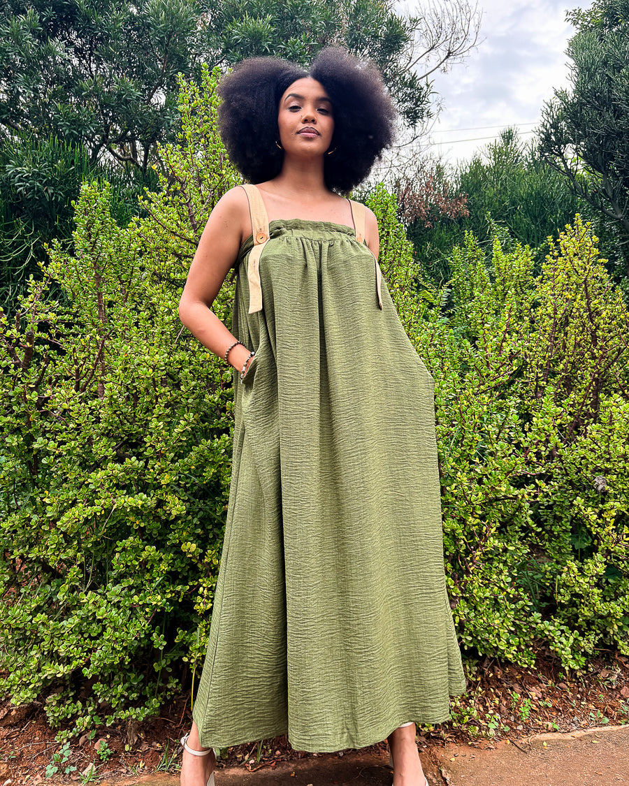 Himari Baggy Dress Green