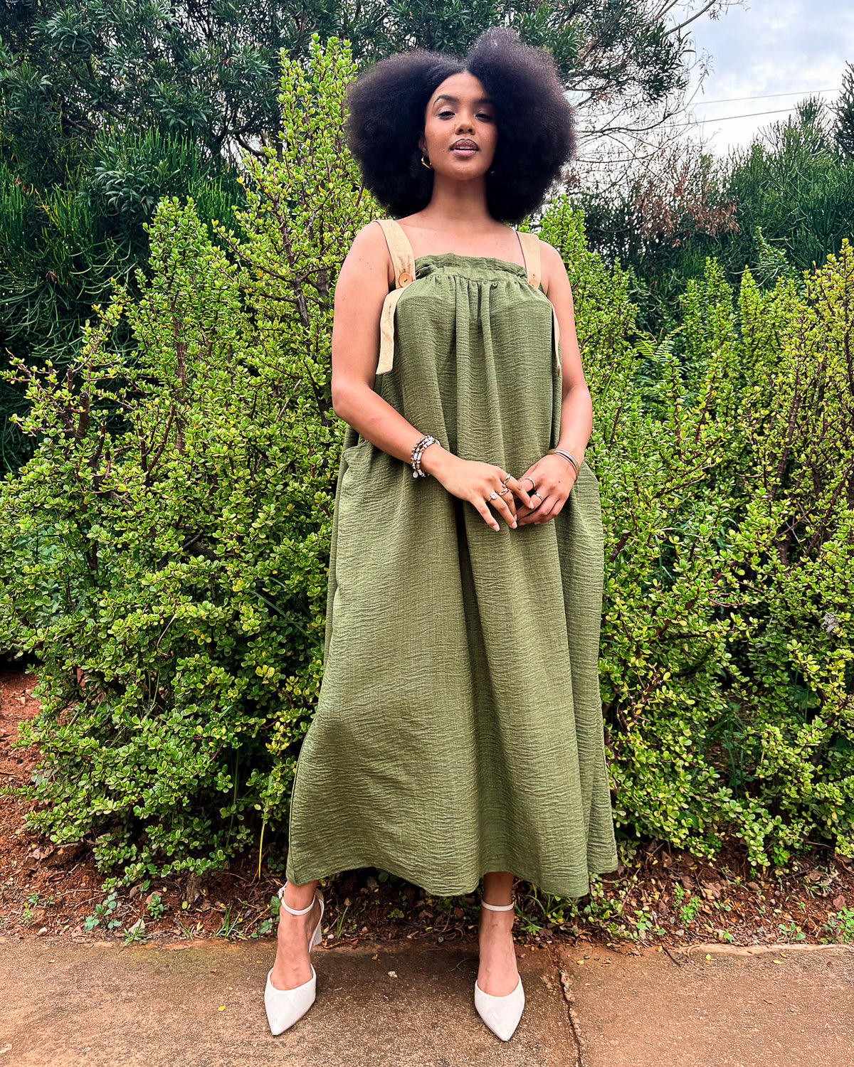 Himari Baggy Dress Green - DR PACHANGA
