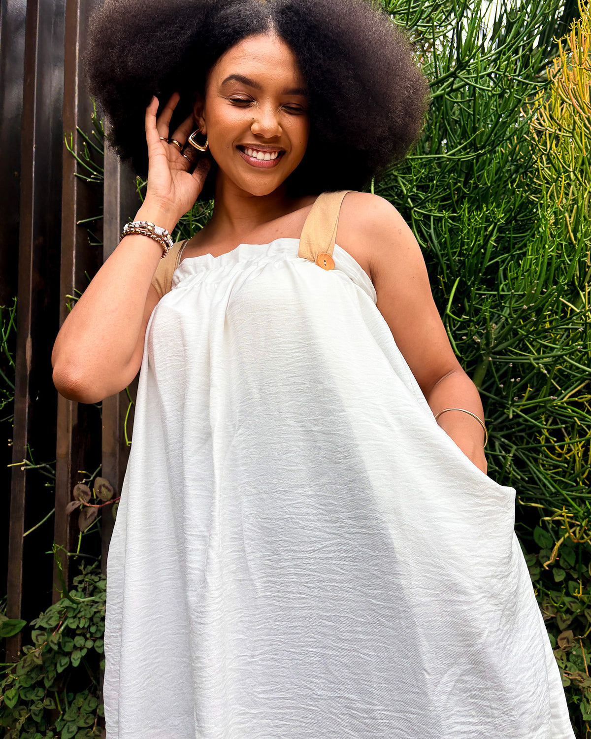 Himari Baggy Dress White - DR PACHANGA