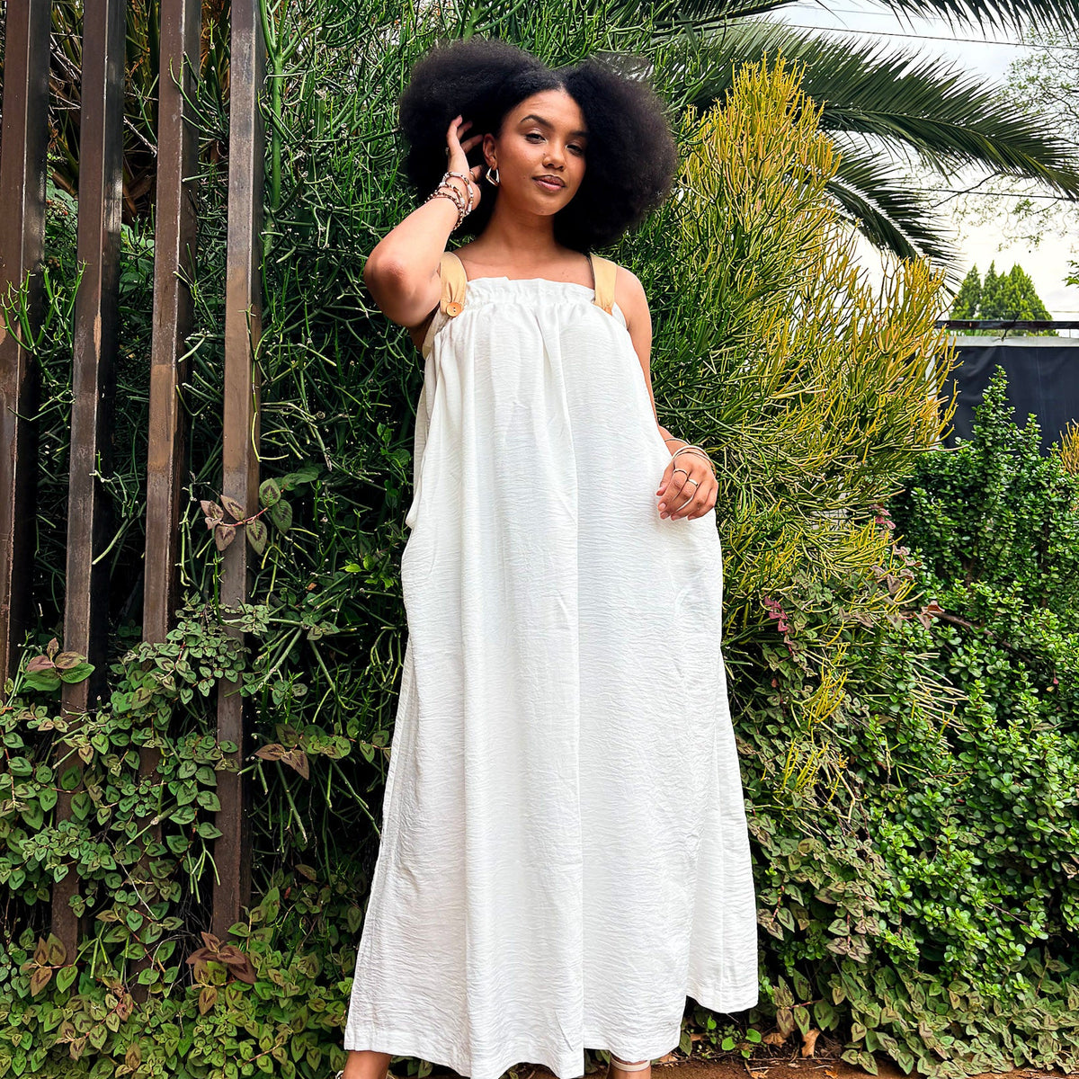 Himari Baggy Dress White - DR PACHANGA