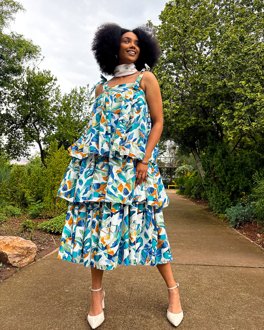 Michaela Dress Blue Floral