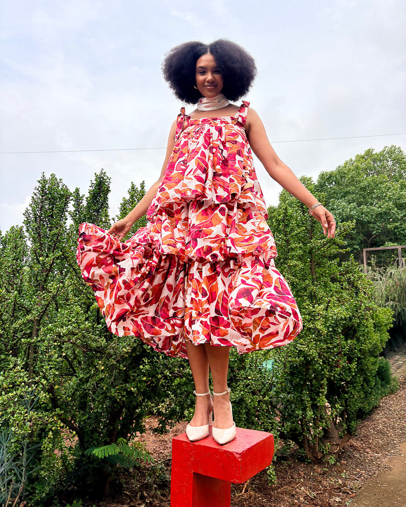 Michaela Dress Pink Floral - DR PACHANGA