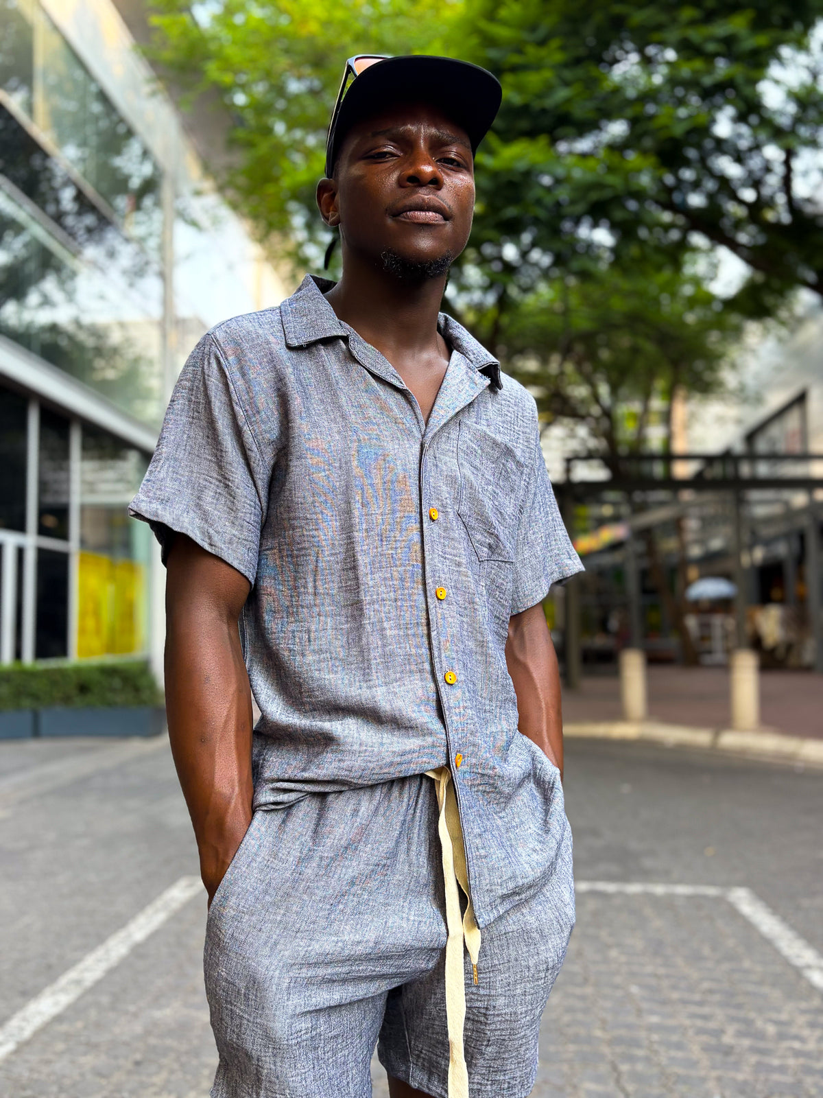 Jean René Denim Blue Linen Shirt