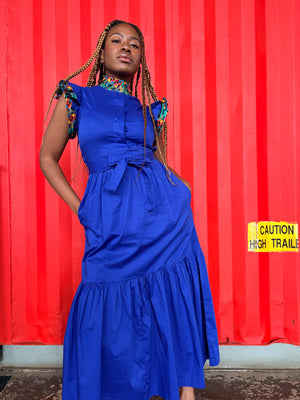 Vulindlela Dress Blue Heritage - DR PACHANGA