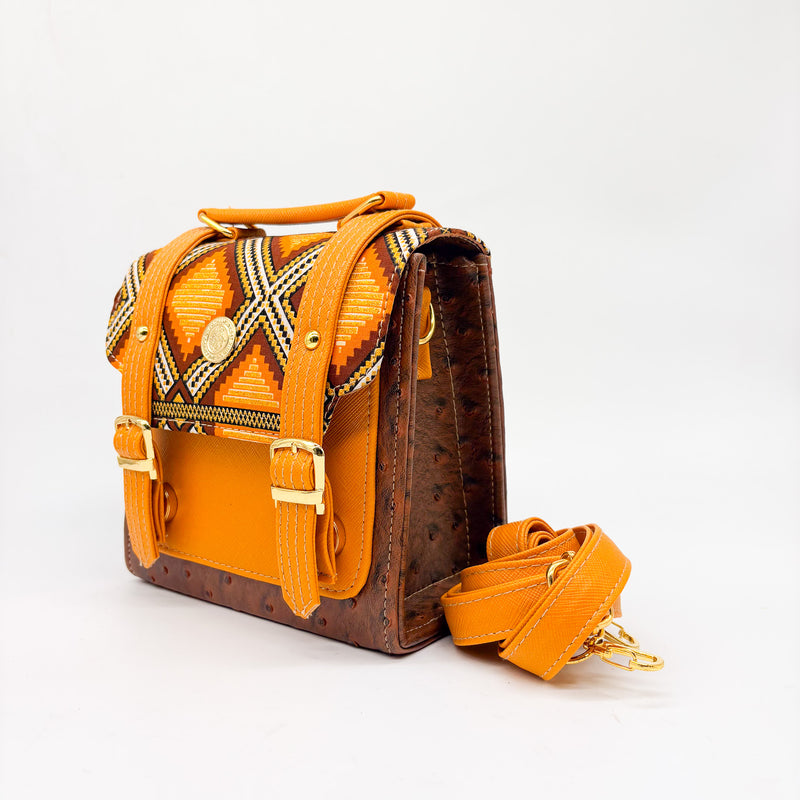 Kamogelo Brown Orange Print - DR PACHANGA