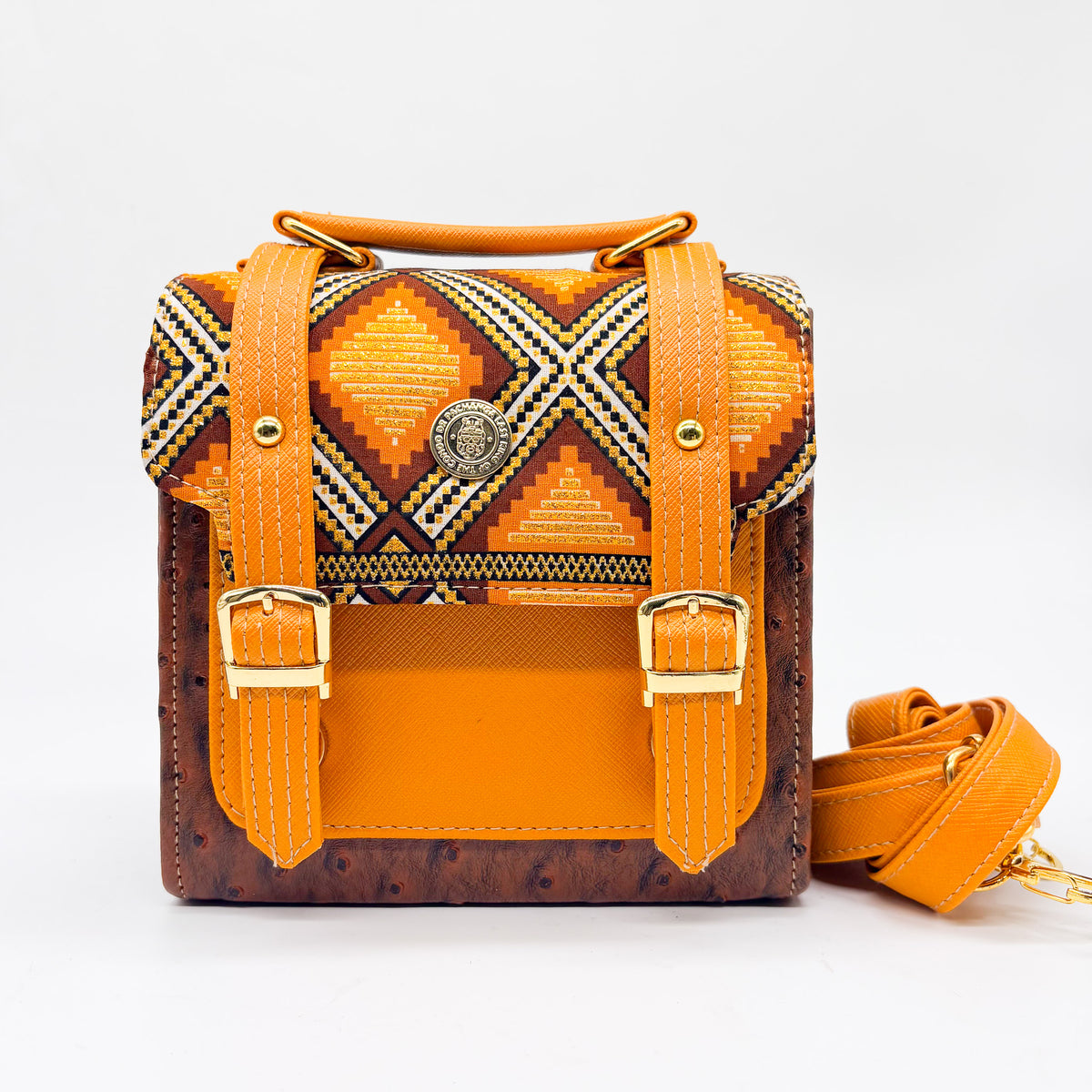 Kamogelo Brown Orange Print - DR PACHANGA